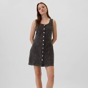GAP Denim Button-Front Mini Dress